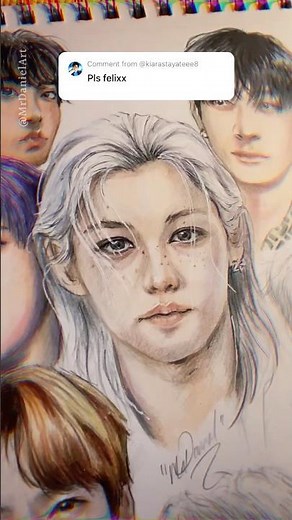[ASMR] Color Felix Stray Kids drawing? You got it! Next Skz? #Felix #drawing