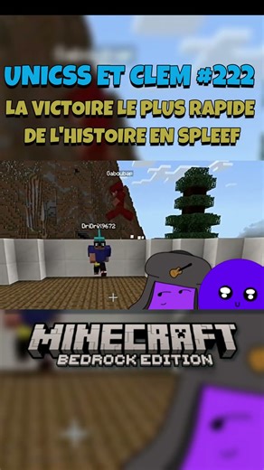 LA VICTOIRE LA PLUS RAPIDE DE L'HISTOIRE EN SPLEEF (Unicss et Clem #222) #humour #gaming #drole