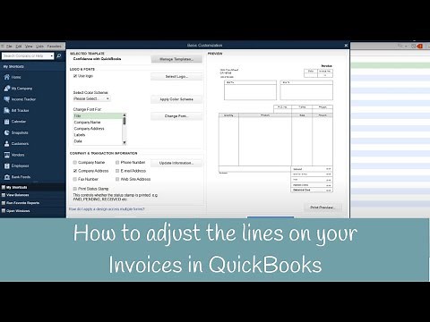 Adjusting the lines on your Invoices in QuickBooks