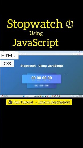 Stopwatch using JavaScript ⏱️