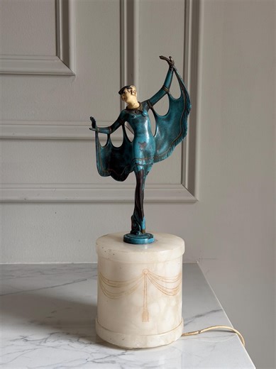 Vintage Art Deco Spelter Figural Alabaster Night Light, Table Lamp - Etsy