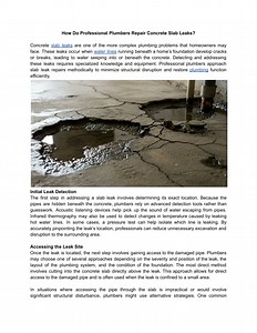 How Do Professional Plumbers Repair Concrete Slab Leaks - SlideServe