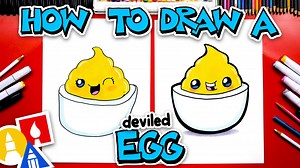 How To Draw A Funny Deviled Egg - Art For Kids Hub — Free Drawing Lessons for Kids -