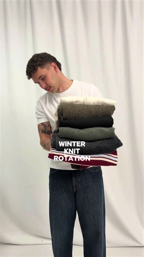 Winter knit rotation #jackandjones #knits #rotation #fashiontiktok #stylingtips #fashiontips #fashionstyling #winteroutfit #fitcheck #mensfashion #menswear