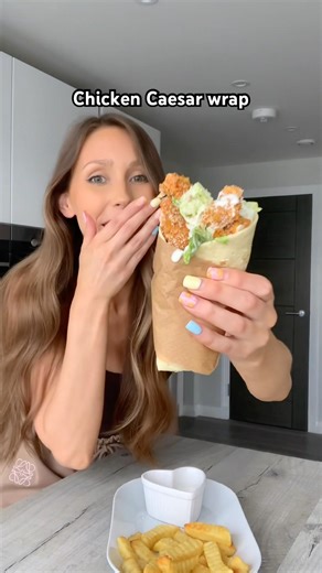 Chicken Caesar wrap #food #shorts #recipe #lunch