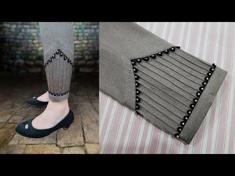 Stylish Grey Trouser Design Tutorial | Pintucks & Loop Motis Full Cutting & Stitching