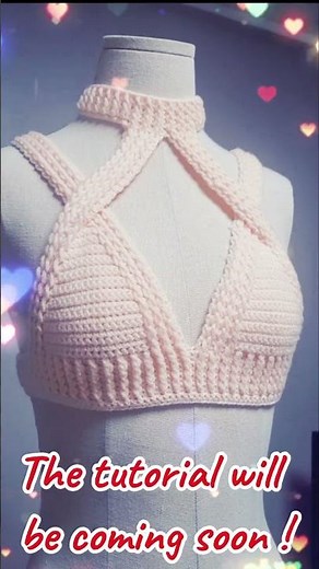 Stylish Crochet Bralette #crochet #Bralette # #crochettutorial #crochetcroptop #diy