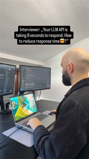 Banias | AI Engineer on Instagram: "Response time under 1 second is achievable if you do the right tweaks. 1️⃣ Stream Output Tokens 👉 Stream tokens as they’re generated instead of waiting for complete responses. This reduces Time To First Token (TTFT) to under 500ms and dramatically improves perceived performance even when total generation time stays the same. Users see content immediately rather than waiting 8+ seconds for full responses. 2️⃣ Add Semantic Caching 👉 Cache responses for similar