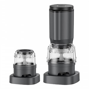 1 Set Electric Spice Grinder, Portable Rechargeable Grinder with 1 Main Unit and 2 Silos for Household Use