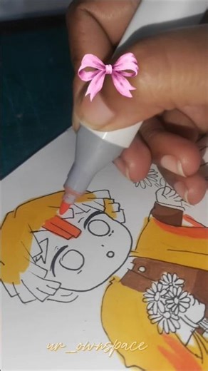 zenitsu cute drawing || anime cute drawing #demonslayer #kimetsunoyaiba #anime #tanjiro #ytshorts