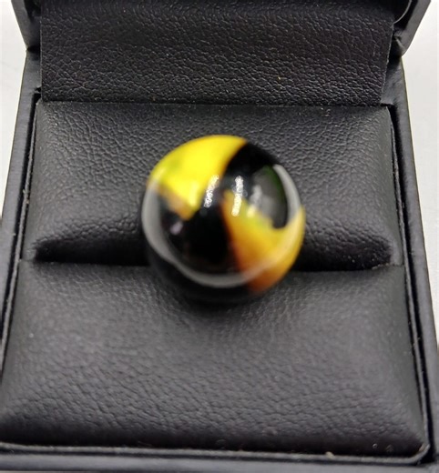 16mm PELTIER Glass Marble "bumble Bee" Yellow Patch UV Reactive Near Mint - Etsy