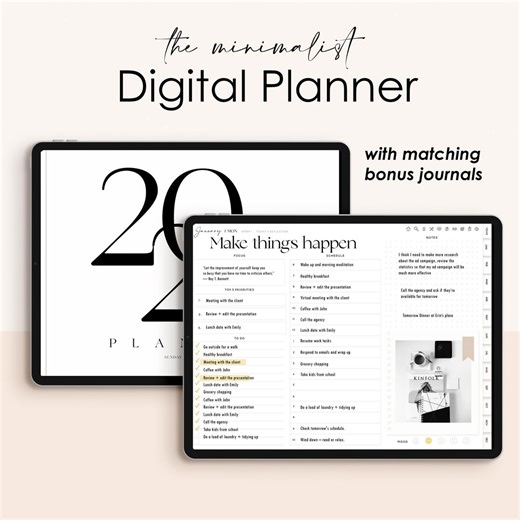 Digital Planner 2026, Minimalist Digital Planner, iPad Planner, Goodnotes Planner, Undated Digital Planner, Landscape Planner - Etsy