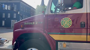 Squad 2 responding to an auto accident. The squad is a specialty piece that has capabilities for handling calls where extrication or stabilization is needed. Charley Rouss Fire Company #WFRD #CityOfWinchester | Winchester Fire and Rescue Department