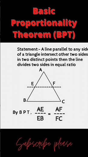 Basic Proportionality Theorem || Similarity || Thale's Theorem of Similarity