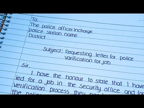 Requesting letter for police varification for job ll application writing