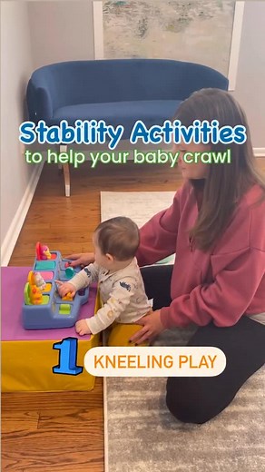 Comment 👇CT👇 to learn why many babies struggle to crawl and my best tips to help! Stability BEFORE Mobility- before baby can crawl in all fours, they have to be strong enough to hold all fours. If they’re not, we need to strengthen the hips, core and shoulders to help them out. Try these activities to get your baby going! Need more help? Comment 👇CT👇 for lots more info and tips to get your baby crawling | Tots On Target