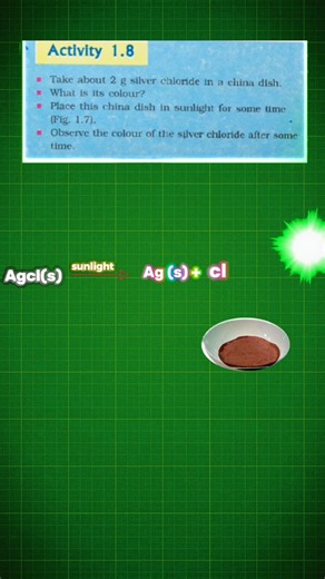 Activity 1.8 class 10 science | heating of silver cloride in sunlight #shorts #chemistry #ncert