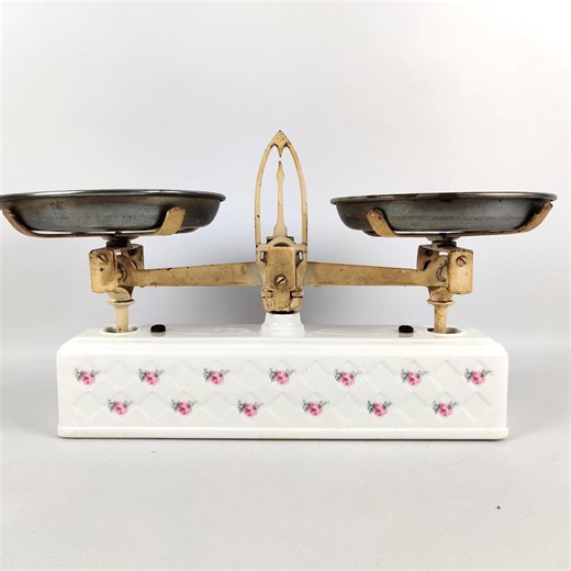 Antique Beam Balance Scale With Ceramic Base, Herzog, 1920s–1930s - Etsy UK