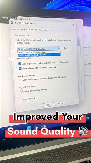 🔊 Fix Your Laptop Sound Quality Instantly! 😱💻 | 100% Working Trick #shorts #tech #sound