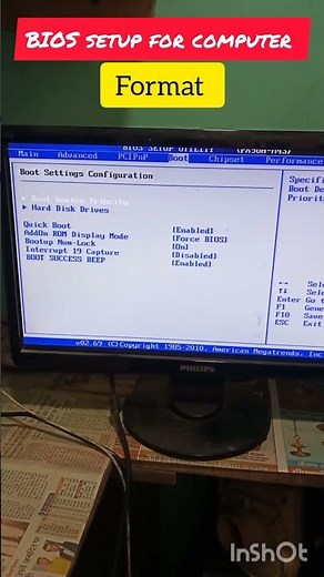 Computer format के लिए BIOS setup 🖱️🖥️ #shorts