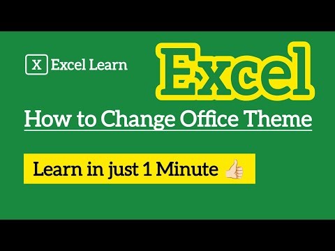How to Change Office Theme in MS Excel