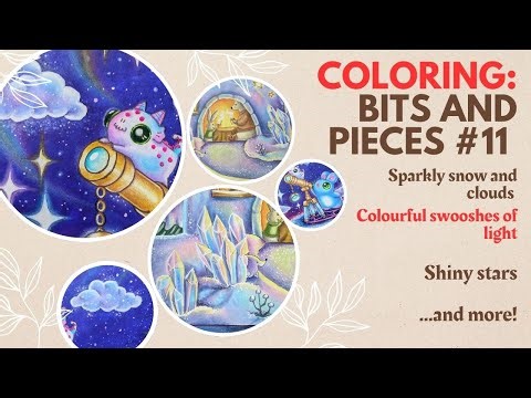 Colouring bits and pieces - sparkling clouds and snow, swooshes of light, finishing touches and more