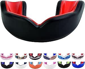SafeJawz Sports Mouthguard, Dual Layer Premium Mouth Guard with Case for Basketball, Lacrosse, Football, Martial Arts, Hockey, Wrestling, Ice Hockey and All Contact Sports
