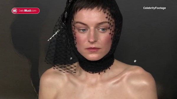 Emma Corrin rocks sheer, black gown at 'Nosferatu' premiere
