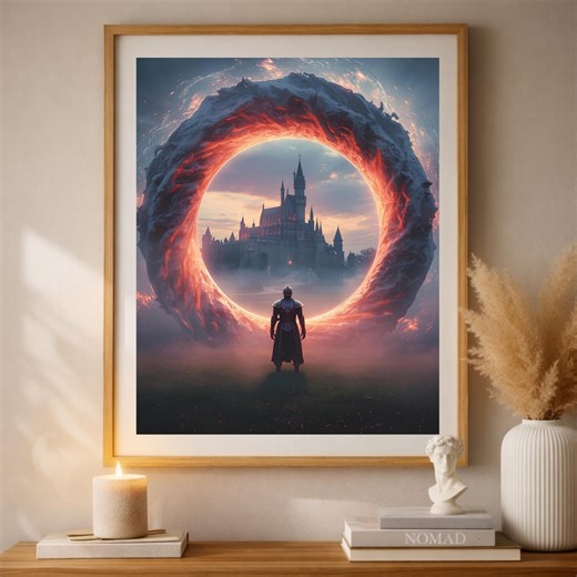 Dark Fantasy Castle Portal Knight Art - Etsy Australia