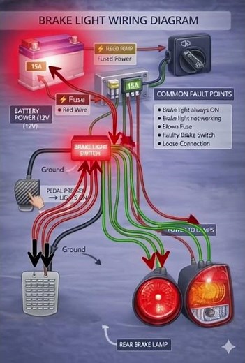 Brake Light Wiring Diagram #automobile #light #Brake #Wiring #electrical