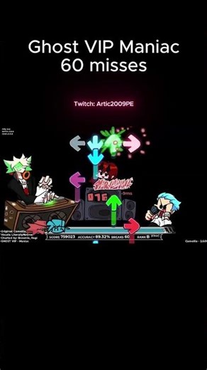 Ghost VIP Maniac 60 misses #fnf fnfmod #shorts #shortsfeed #tiktok #fyp #camellia #osu #song #music