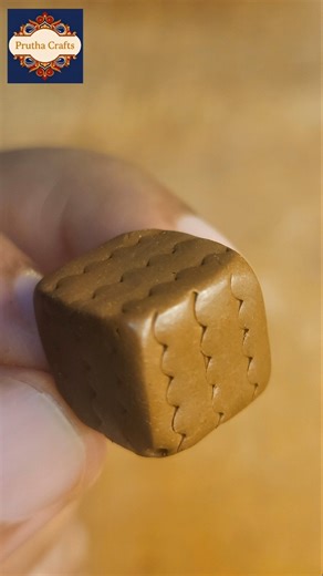 ​Handmade Terracotta Cube Bead with Woven Texture | Beginner Clay Craft #diy
