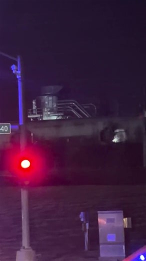 Train going over bridge ￼