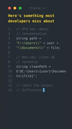 The c# trick that saves 10 lines of code 💡 ⚡ #c#tutorial #programming #shorts