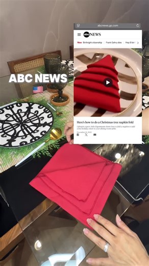 Julie Eigenmann | Looking for an easy Christmas table setting idea? This Christmas tree napkin fold is a simple way to make your holiday table feel special... | Instagram