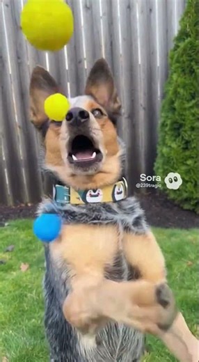Juggling dog. #trending #amazing #funny #juggling #lol #dogs #pets #haha #harley
