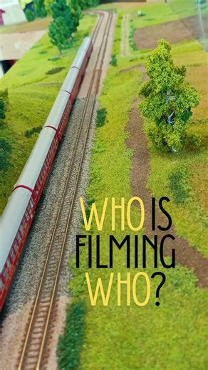 N Scale Train With Front Camera Meets My Lens - Who Is Filming Who?