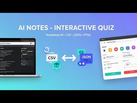 Turn AI Notes into Interactive Quizzes | NotebookLM → CSV/JSON → HTML