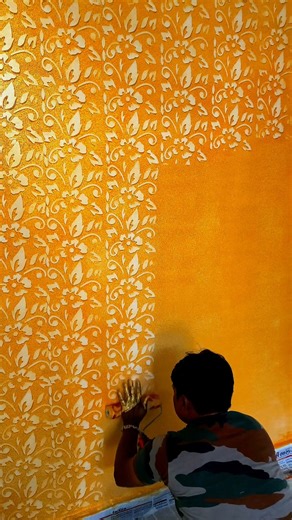 vintage Flower Roller Texture Design By Asian Paints Royal Play #texture #home #painting #shorts