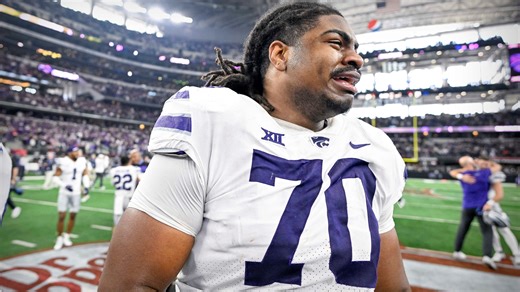 Where will Kansas State football OL KT Leveston go in 2024 NFL draft? Some projections