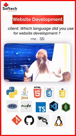 Softech Business Services on Instagram: "At Softech Business Services, we don’t rely on one tech — we choose the right stack for the right solution 🚀 From simple websites to powerful web apps, hum poori tech arsenal ke sath ready hain 💪🔥 👉 Custom Websites 👉 Scalable Web Apps 👉 Modern Tech Stack 👉 Reliable Support 🌐 www.softechbusinessservices.com 📩 DM us for your next website project #WebsiteDevelopment #WebDeveloperLife #TechHumor #DeveloperMeme #SoftechBusinessServices #SoftwareHouse 