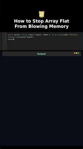 How to Stop Array Flat From Blowing Memory #javascript