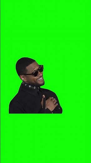 Usher Holding his Chest and Singing meme - Green Screen