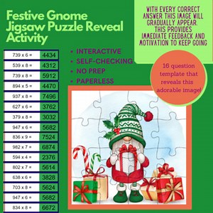 Digital Shape Puzzle NO PREP - Festive Gnome Jigsaw Puzzle Reveal