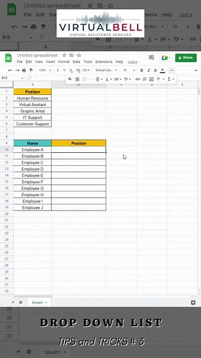 118K views · 2.2K reactions | The easiest way to create a drop down list.  #virtualbell #tipsandtricks #exceltips | VirtualBell Virtual Assistance Services | Facebook
