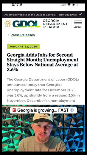 🚨 Georgia is still a major growth state. This is why you keep seeing new neighborhood plans hit agendas. People from the west coast and up north are moving down here at a rapid pace. 🍑 Recent Georgia labor data shows job growth momentum and record-level employment signals. When jobs people move in, housing demand usually follows 🏡➡️🏗️ That’s the “why” behind all these subdivision and townhome packets you’re seeing across Hall, Barrow, Gwinnett, Forsyth, Cherokee, Houston County, and more. La