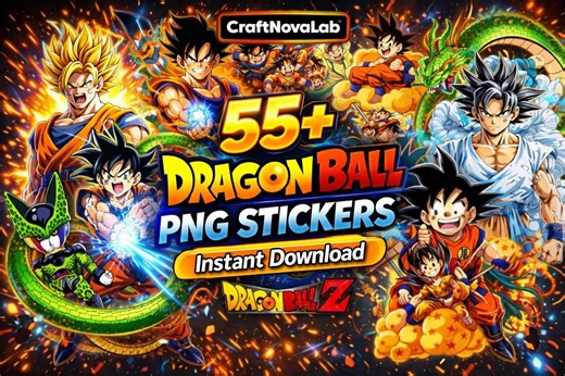 Dragonball Inspired Sticker Bundle | 55+ PNG Clipart (instant Download) - Etsy