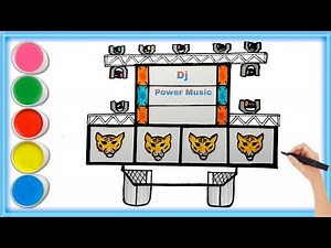 Dj box drawing | Powermusic drawing for kids ‪@Cutearttutorial‬