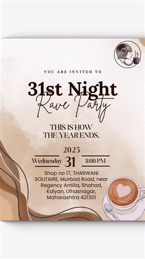 Be Gogo Rave Cafe on Instagram: "31st Night Rave Party ✨ Music • Energy • Good Crowd No Alcohol | No Regrets | Just Vibes 🎶🖤 ( 31st night party kalyan no alcohol party new year eve 2025 celebration rave party in kalyan year end party shahad coffee party ulhasnagar new year night event sober party india music night event near me clean fun party new year countdown party alcohol free celebration dance party kalyan 31st december party ) #begogo #newyeareve2026 #raveparty #noalcoholparty"