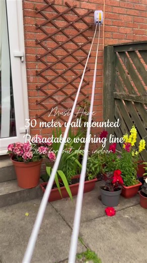Wall-Mounted Retractable Washing Line for Easy Laundry